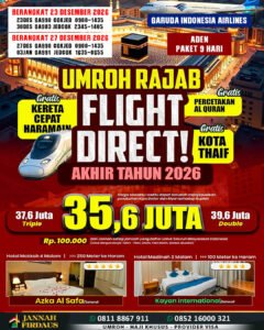 Paket Umroh 9 Hari 2026 Aden 23 Desember 2026