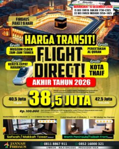 Umroh 9 Hari 2026 Firdaus 15 Desember 2026