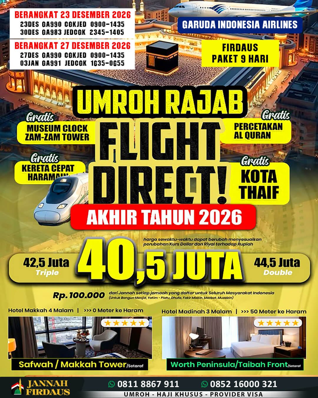 Umroh 9 Hari 5 Umroh 9 Hari 2026 Firdaus 23 Desember 2026