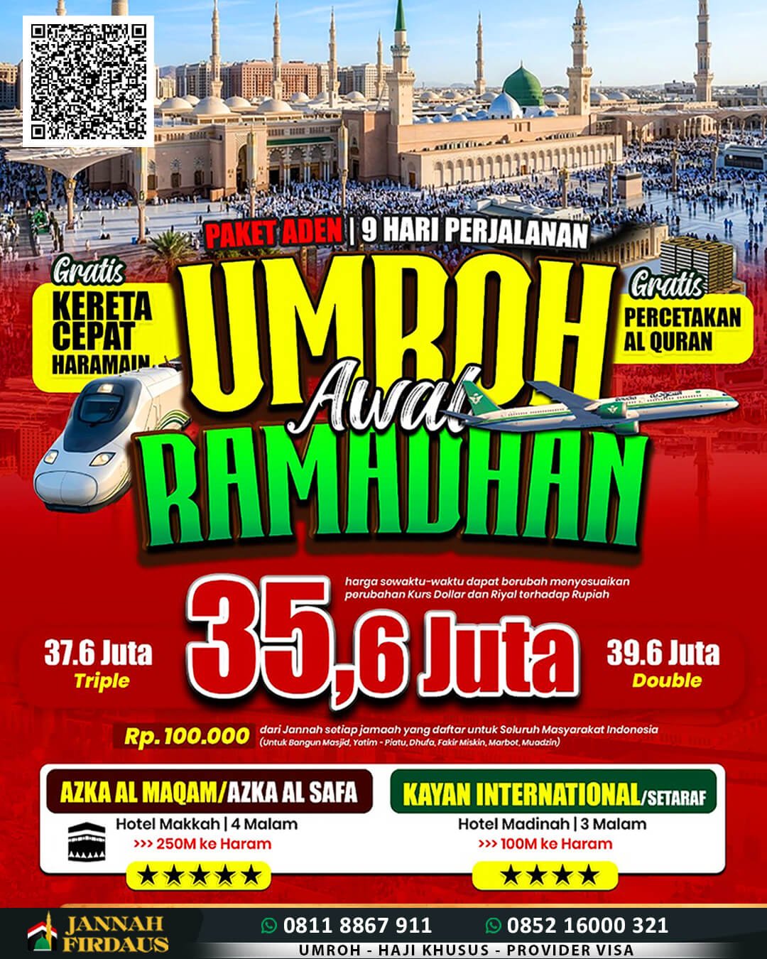 Umroh Awal Ramadhan 9 Hari Aden 8 Februari 2027