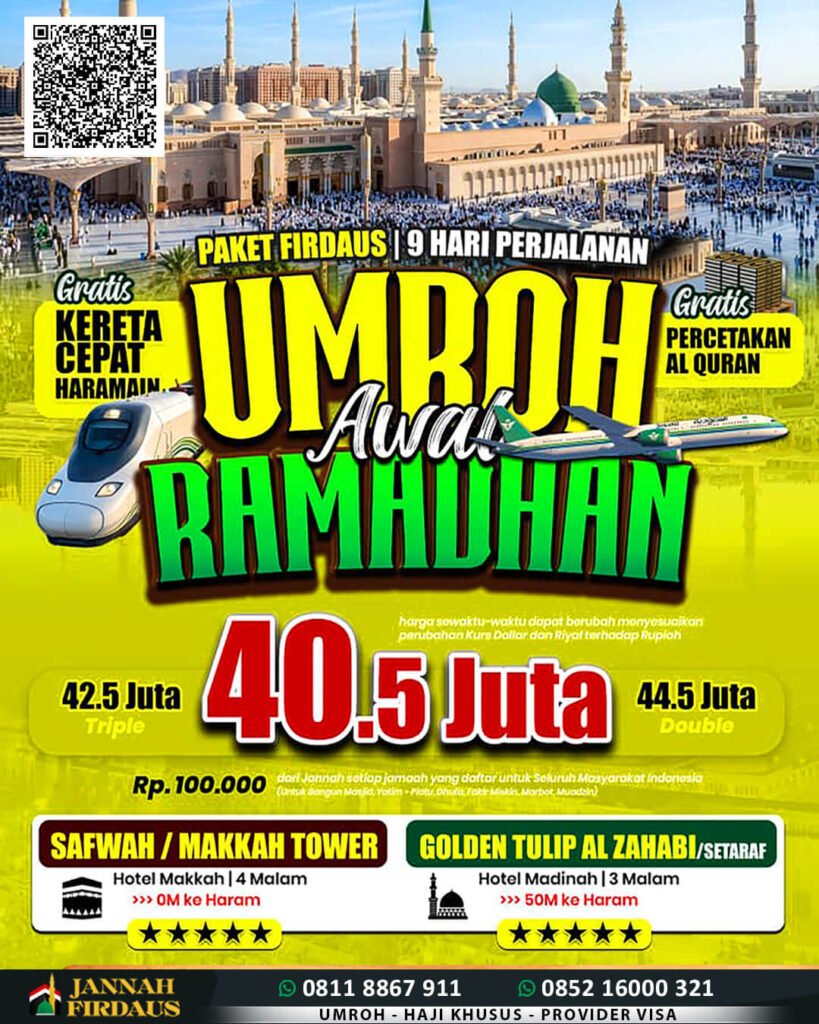 Umroh Awal Ramadhan 9 Hari Firdaus 8 Februari 2027