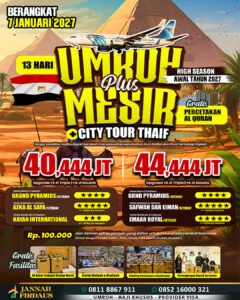 Umroh Plus Mesir Alexandria 7 Januari 2027