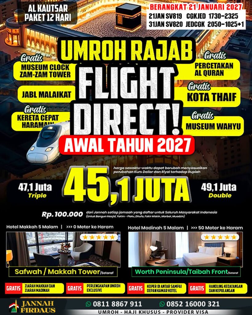 paket umroh 12 hari alkautsar 21 januari 2027 umroh haji travel jannah firdaus