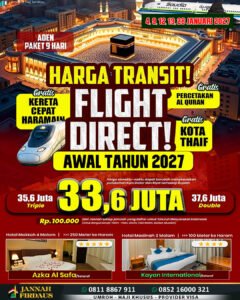 umroh bulan januari 2027 paket aden umroh haji travel jannah firdaus