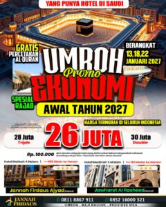 umroh bulan januari 2027 paket ekonomis umroh haji travel jannah firdaus