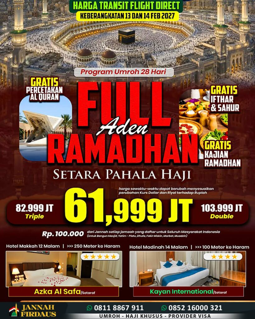 umroh full ramadhan 2027 aden umroh haji travel