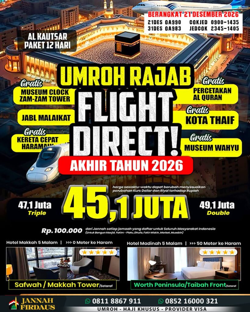umroh haji travel jannah firdaus paket umroh 12 hari alkautsar 21 desember 2026