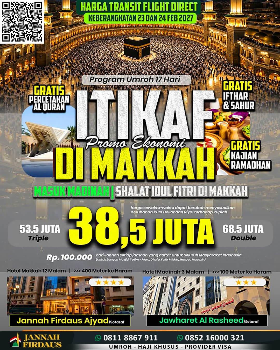 umroh itikaf ramadhan ekonomis masuk madinah 2027